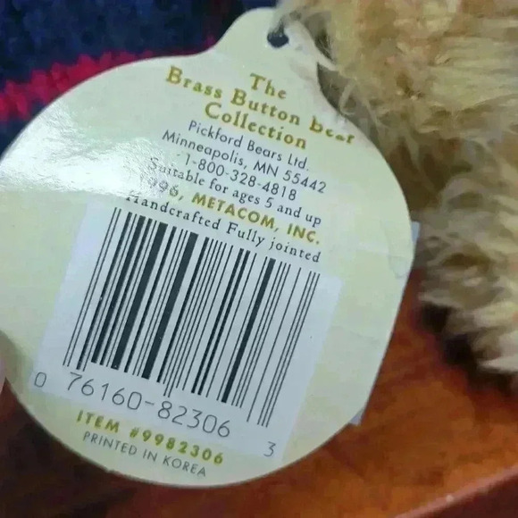 The Brass Button Bears Collection "Tully" Handcrafted and Fully Jointed Bear - Picture 9 of 11
